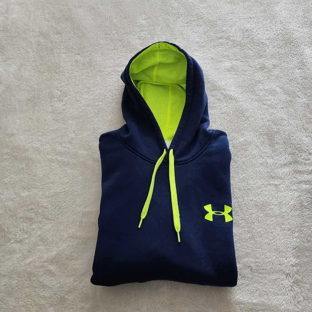 Under Armour UA Rival Fleece Hoodie, Men's Size Large, GUC - Navy - Picture 8 of 8
